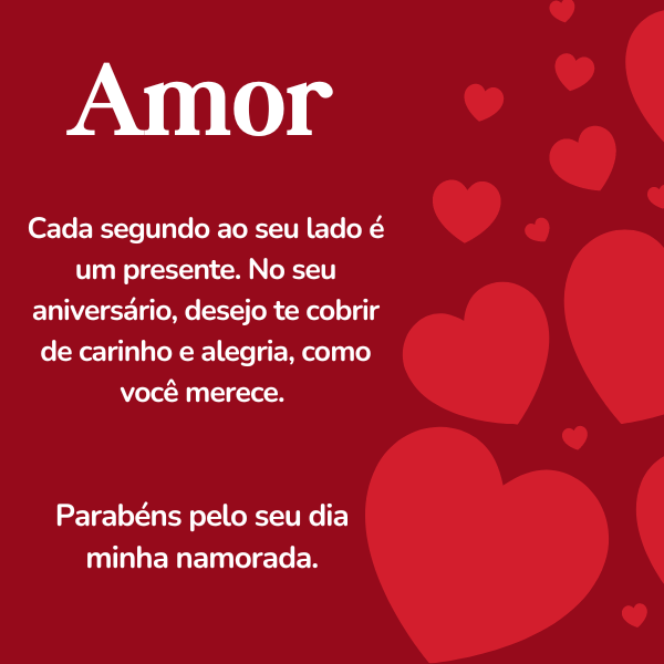 mensagem aniversario para namorada