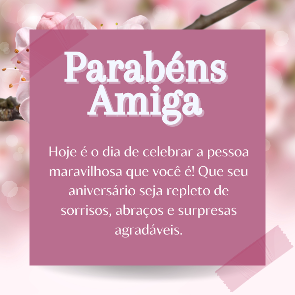 mensagem de aniversário para amiga