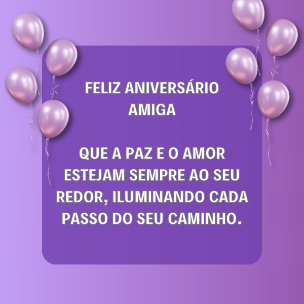 mensagem de aniversário para amiga