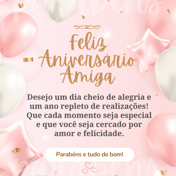 mensagem de aniversário para amiga