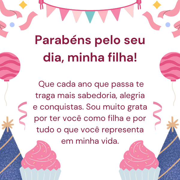 mensagem de aniversário para filha