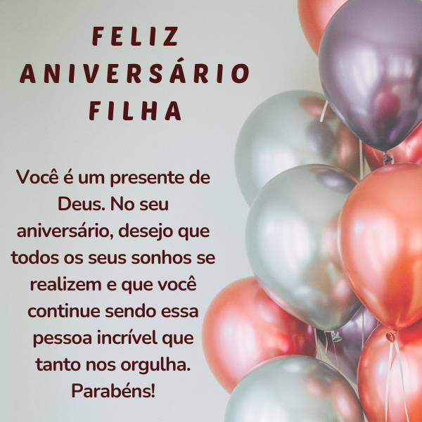 mensagem de aniversário para filha