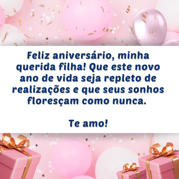 mensagem de aniversário para filha