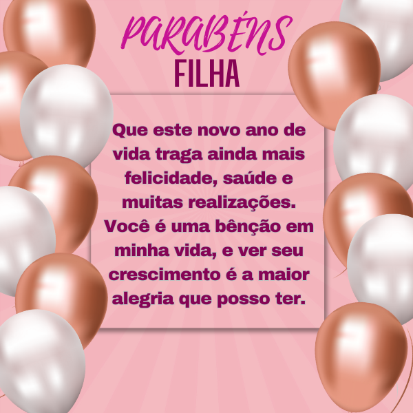 mensagem de aniversario para filha