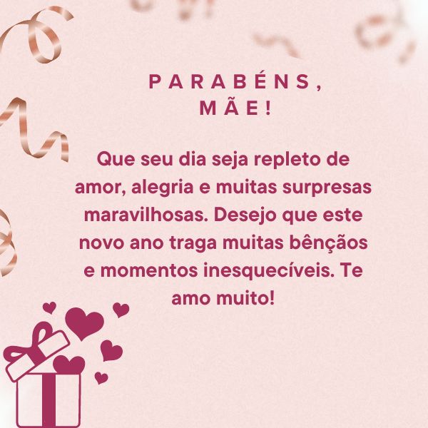 mensagem de aniversário para mãe