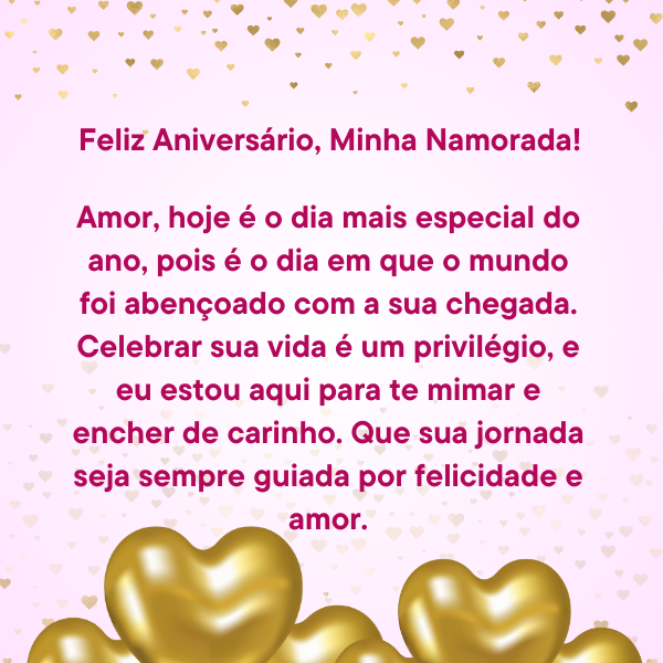mensagem de aniversário para namorada