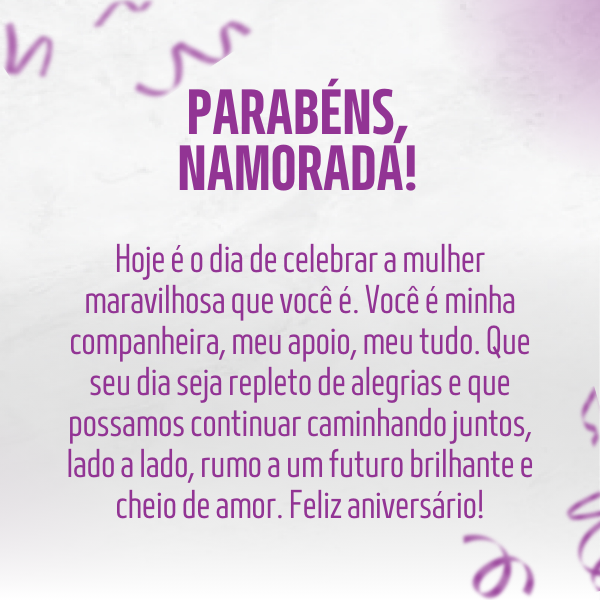 mensagem de aniversário para namorada