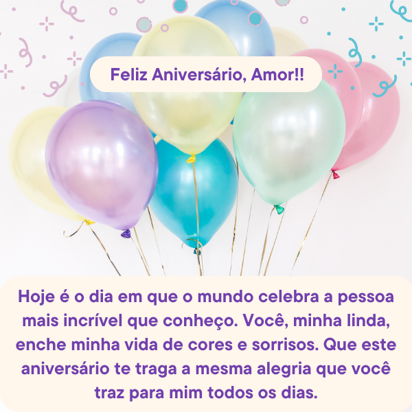 mensagem de aniversário para namorada