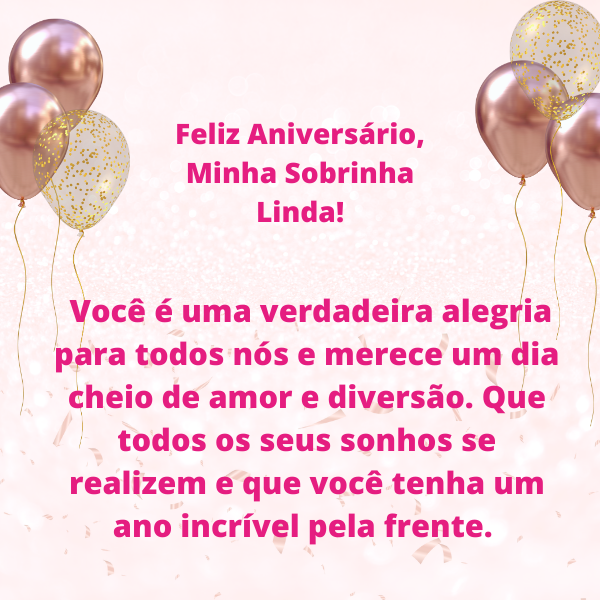 mensagem de aniversário para sobrinha