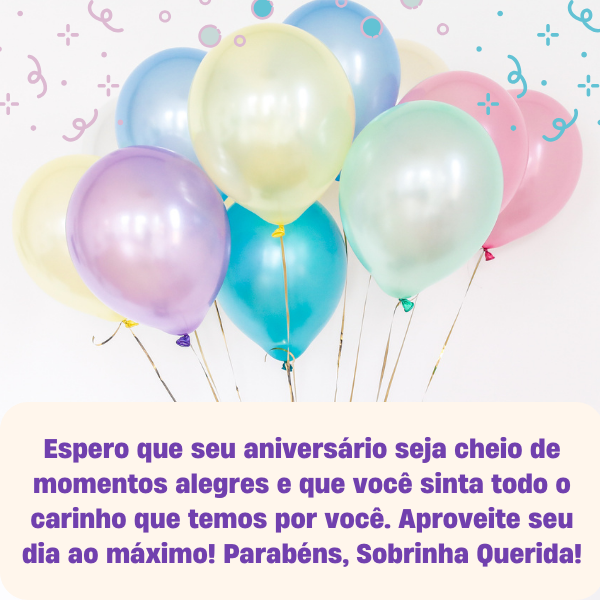 mensagem de aniversário para sobrinha