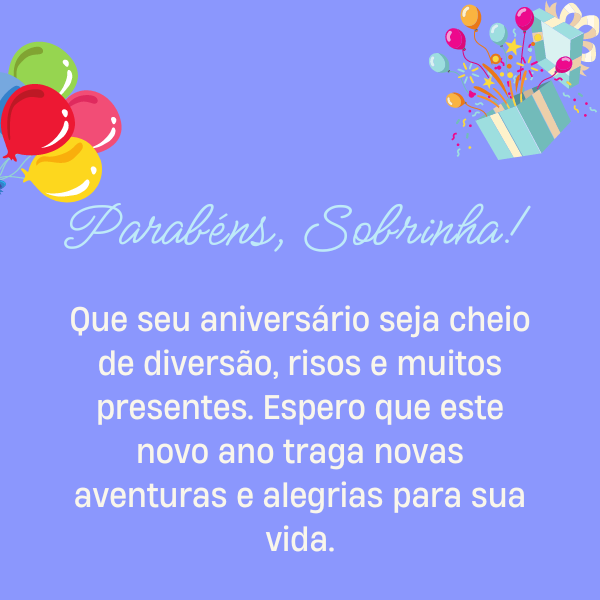 mensagem de aniversário para sobrinha