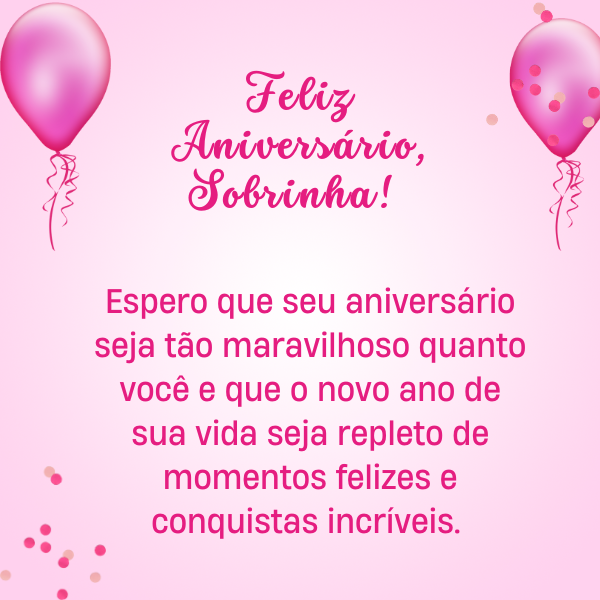 mensagem de aniversário para sobrinha